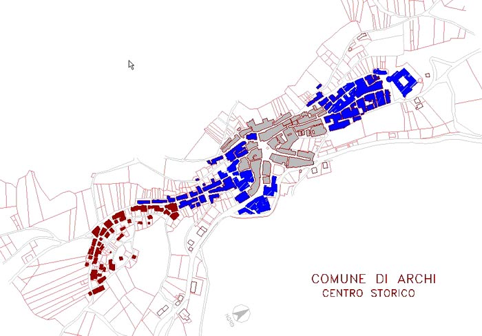 Planimetria della cittadina di Archi (Ch)