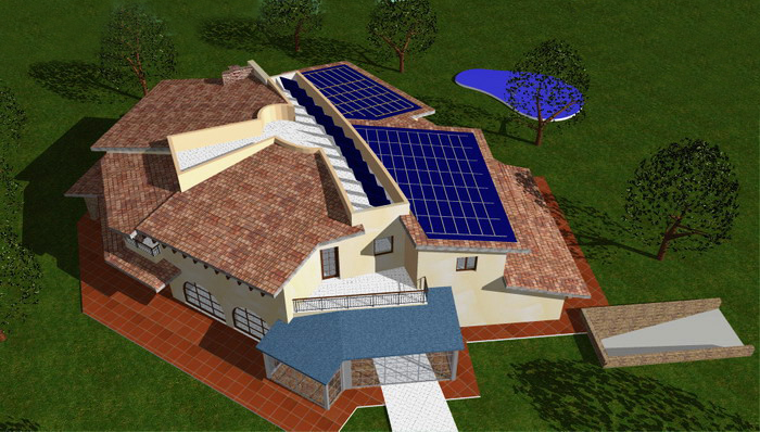 Rendering del bed & breakfast, edificio affittacamere
