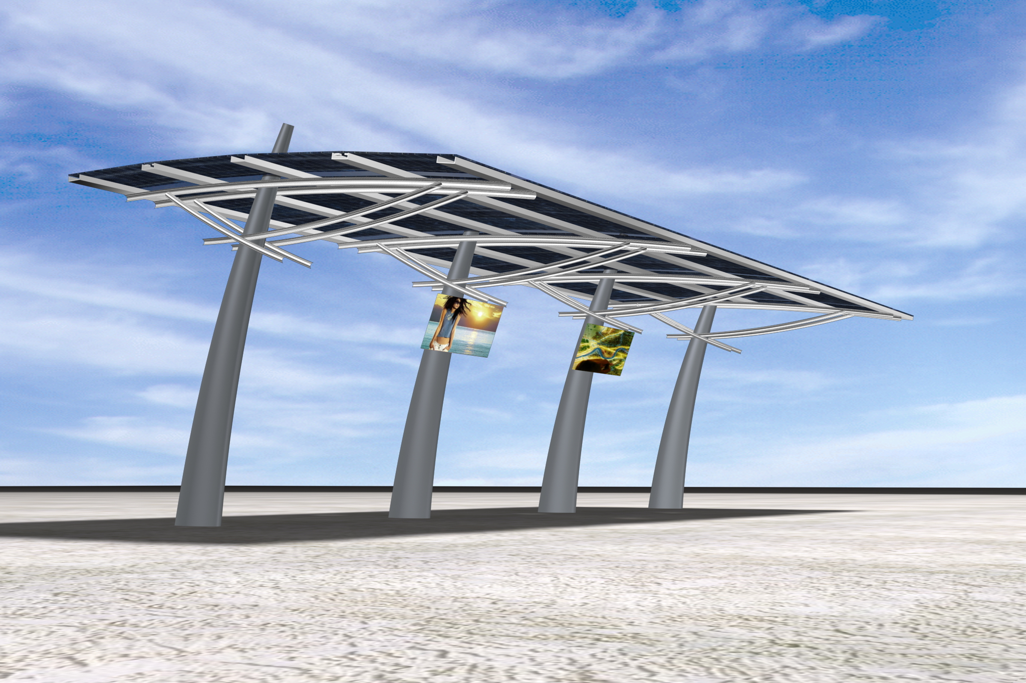 Pensilina fotovoltaica
